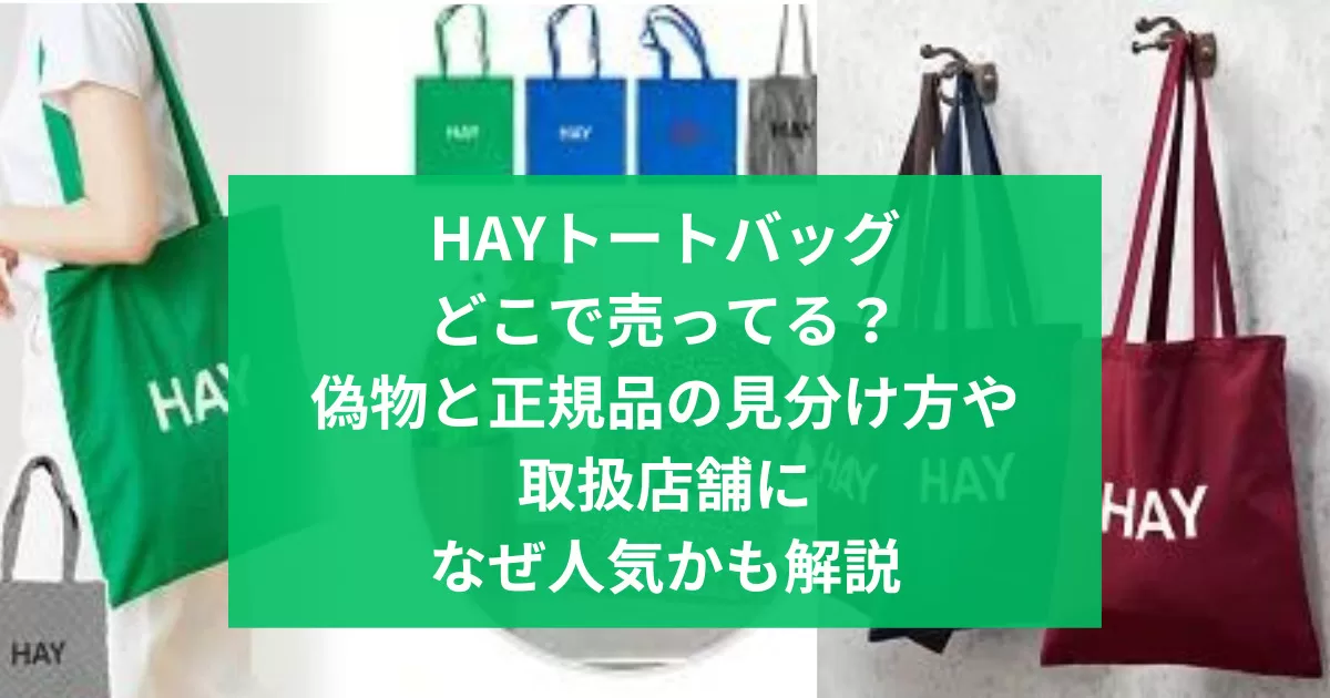 hayトートバッグどこで売ってる？偽物と正規品の見分け方や取扱店舗になぜ人気かも解説