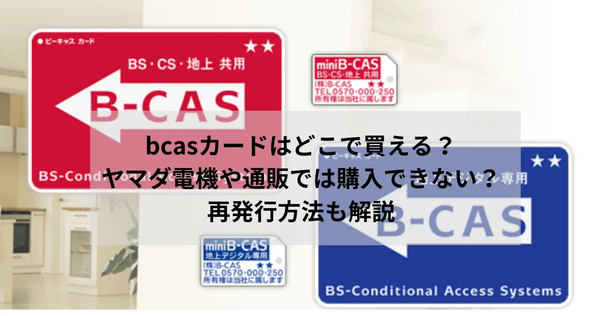 bcasカードはどこで買える？ヤマダ電機や通販では購入できない？再発行方法も解説